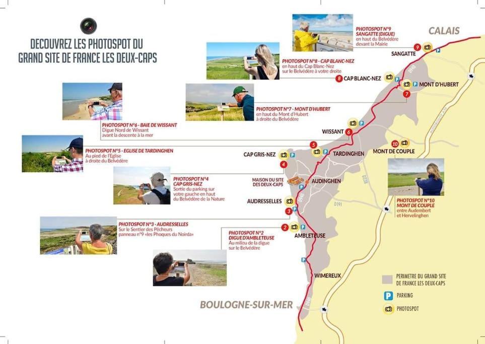 Le Clemenceau Appart-Calais Nord-Balcon-Plage Ngoại thất bức ảnh