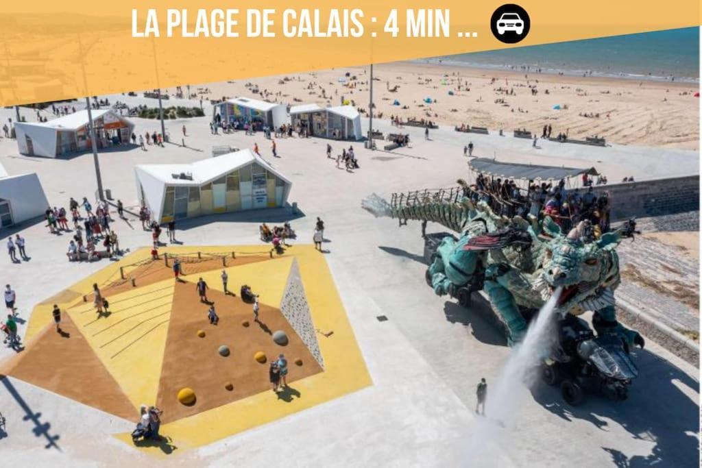 Le Clemenceau Appart-Calais Nord-Balcon-Plage Ngoại thất bức ảnh