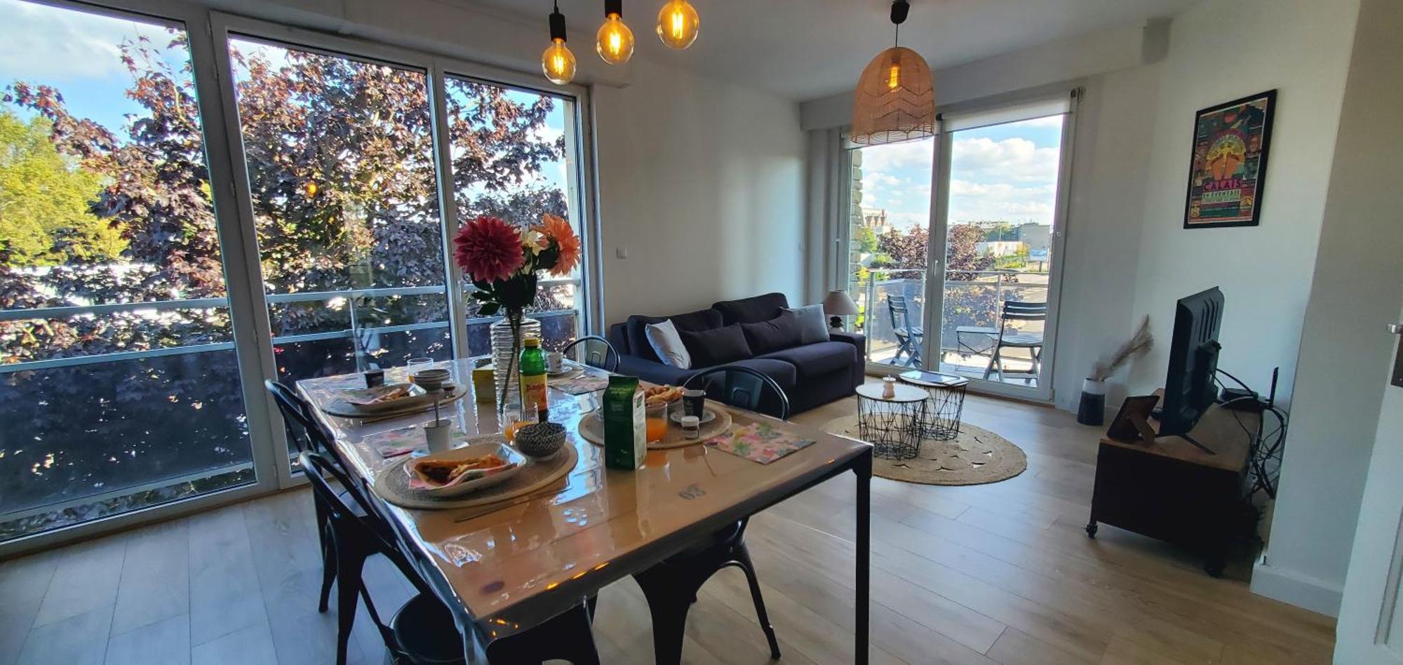 Le Clemenceau Appart-Calais Nord-Balcon-Plage Ngoại thất bức ảnh